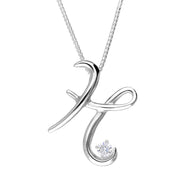 Love Letters 9ct White Gold 0.10ct Diamond Initial H Necklace