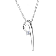 Love Letters 9ct White Gold 0.10ct Diamond Initial I Necklace