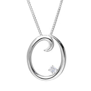 Love Letters 9ct White Gold 0.10ct Diamond Initial O Necklace