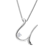 Love Letters 9ct White Gold 0.10ct Diamond Initial U Necklace