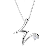 Love Letters 9ct White Gold 0.10ct Diamond Initial W Necklace