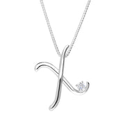 Love Letters 9ct White Gold 0.10ct Diamond Initial X Necklace