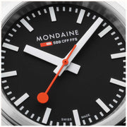 Mondaine Watch SBB Stop2Go Black Grape Leather