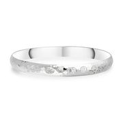 Sterling Silver Queen's Jubilee Hallmark 8mm Hammered Bangle D