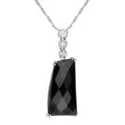 00027210 18ct White Gold Whitby Jet Diamond Claw Set Abstract Necklace, SH3_6