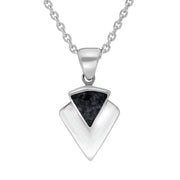 00054488 C W Sellors Sterling Silver Preseli Bluestone Triangular Arrowhead Necklace, P255.