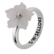 Sterling Silver Chalcedony Tuberose Carnation Ring, R1000.