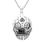 Sterling Silver Day of the Dead Skull Necklace