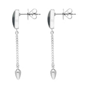00181120 Sterling Silver Hematite Lineaire Medium Drop Stud Earrings, E2241.