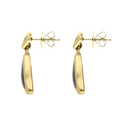 18ct Yellow Gold Whitby Jet 0.06ct Diamond Set Drop Earrings, E741_2.