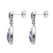 Sterling Silver Blue John Double Pear Drop Earrings, E2019