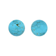 9ct Yellow Gold Turquoise 6mm Ball Stud Earrings E1344