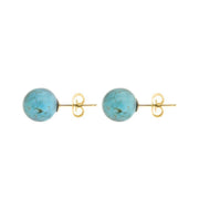 9ct Yellow Gold Turquoise 6mm Ball Stud Earrings E1344_2