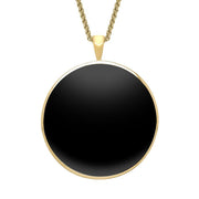 9ct Yellow Gold Whitby Jet Round Classic Large Necklace