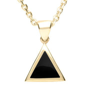 9ct Yellow Gold Whitby Jet Flat Triangle Necklace P085