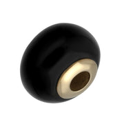 9ct Yellow Gold Whitby Jet Simple Bead Charm