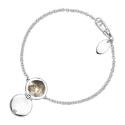 Sterling Silver Malachite Round Locket Chain Bracelet, B1248._3