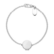 Sterling Silver Mother of Pearl Round Locket Chain Bracelet, B1248._2