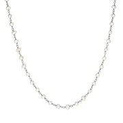 00117734 Sterling Silver White Pearl Bead Chain Link Necklace, N952_24W.