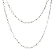 00117735 Sterling Silver White Pearl Bead Chain Link Necklace, N952_30W.