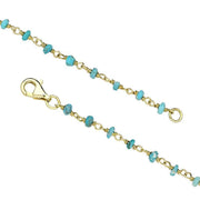 00117872  Yellow Gold Plate Turquoise 3mm Bead Chain Link Necklace, N950_18.