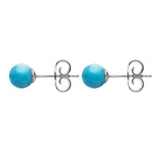 Sterling Silver Turquoise 5mm Ball Stud Earrings E1343