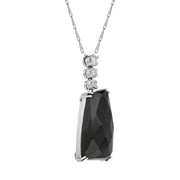00027210 18ct White Gold Whitby Jet Diamond Claw Set Abstract Necklace, SH3_6