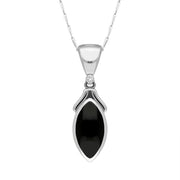 00027321 18ct White Gold Whitby Jet Diamond Marquise Necklace, P1015C.