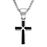 Pendant Whitby Jet And Silver 4 Stone Cross