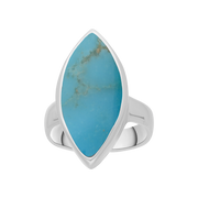 Sterling Silver Turquoise Marquise Ring, R837.