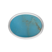 Sterling Silver Turquoise Wide Oval Flow Ring, R839.