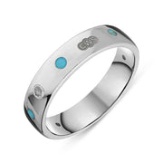 Sterling Silver Turquoise King's Coronation Hallmark 5mm Ring R1193_5 CFH