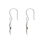 Silver Yellow Rose Gold Heart and Vine Hook Earrings E2362
