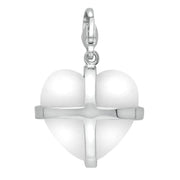 Silver Bauxite Large Cross Heart Charm G535
