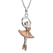 Sterling Silver and Rose Gold Ballerina Necklace P2971