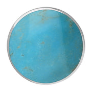 Silver Turquoise King's Coronation Hallmark Medium Round Ring  R610 CFH