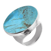 Sterling Silver Turquoise Large Round Stone Ring R611