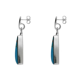 Sterling Silver Turquoise Triangle Drop Earrings E145 Handmade