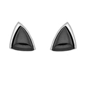 Sterling Silver Whitby Jet Abstract Triangle Stud Earrings E2035
