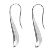 Silver Whitby Jet Curved Pear Hook Earrings E2011 side