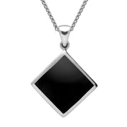 Sterling Silver Whitby Jet Rhombus Necklace. P084.