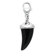 Sterling Silver Whitby Jet Tooth Style Charm G755