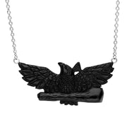 00153737 C W Sellors Sterling Silver Whitby Jet Eagle Necklace, NUNQ0001315.