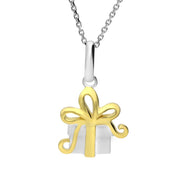 Silver Yellow Gold Present Necklace. P3193C.