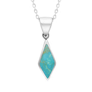Sterling Silver Turquoise Dinky Diamond Necklace. P454.