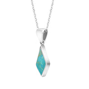 Sterling Silver Turquoise Dinky Diamond Necklace. P454.