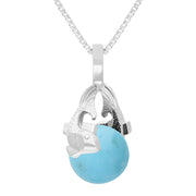 Sterling Silver Turquoise Zodiac Pisces 10mm Bead Pendant, P3627.