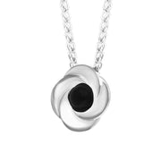 Sterling Silver Whitby Jet Stone Windmill Necklace, P2534.