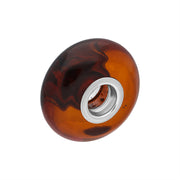 Sterling Silver Amber Smooth Bead Charm D AM004