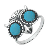 Sterling Silver Turquoise Owl Eyes Ring, R855.